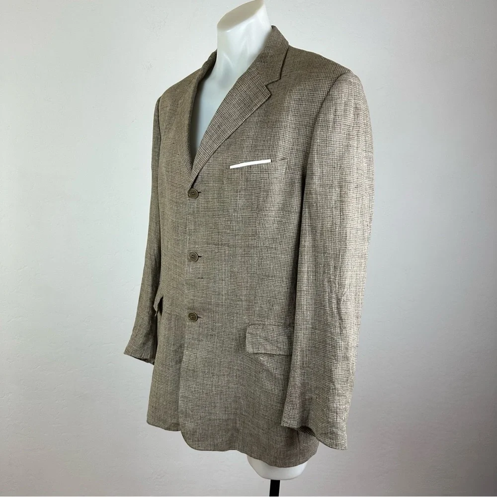 Valentino 100% Linen Neutral Tone Sport Jacket